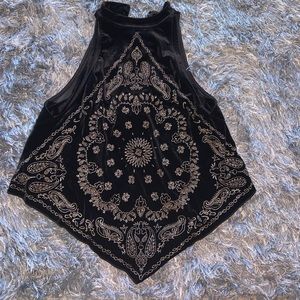 Free people velvet and gold top
